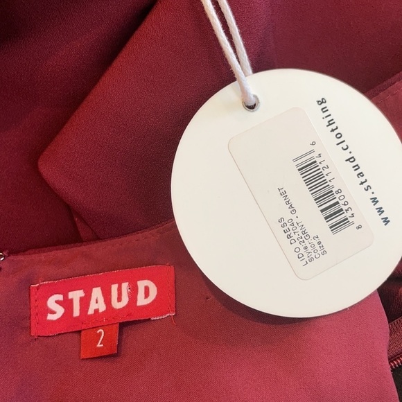 NWT Staud Maroon Lido Dress In Garnet 2 - Picture 4 of 8
